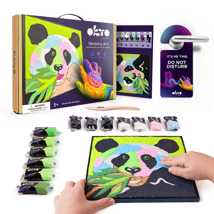 OKTO selbsthärtendes Gemälde 30 x 30 cm Panda – Detailansicht 2 | ARTMIE