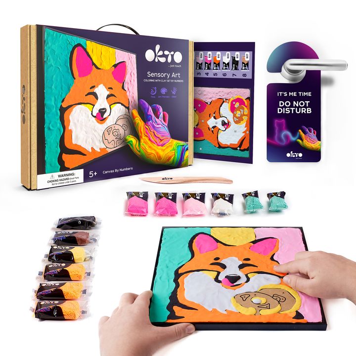 OKTO Gemälde mit selbsthärtender Masse 30 x 30 cm Fox – Detailansicht 2 | ARTMIE