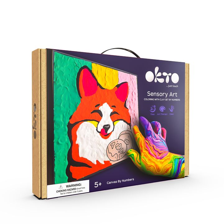 OKTO Gemälde mit selbsthärtender Masse 30 x 30 cm Fox | ARTMIE