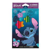 Set aus 12 dreieckigen JUMBO Disney Stitch Buntstiften mit ergonomischer Form.