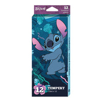 Set mit 12 Disney Stitch Temperafarben in 12 ml Tuben mit Schraubverschluss für Kinder ab 3 Jahren.