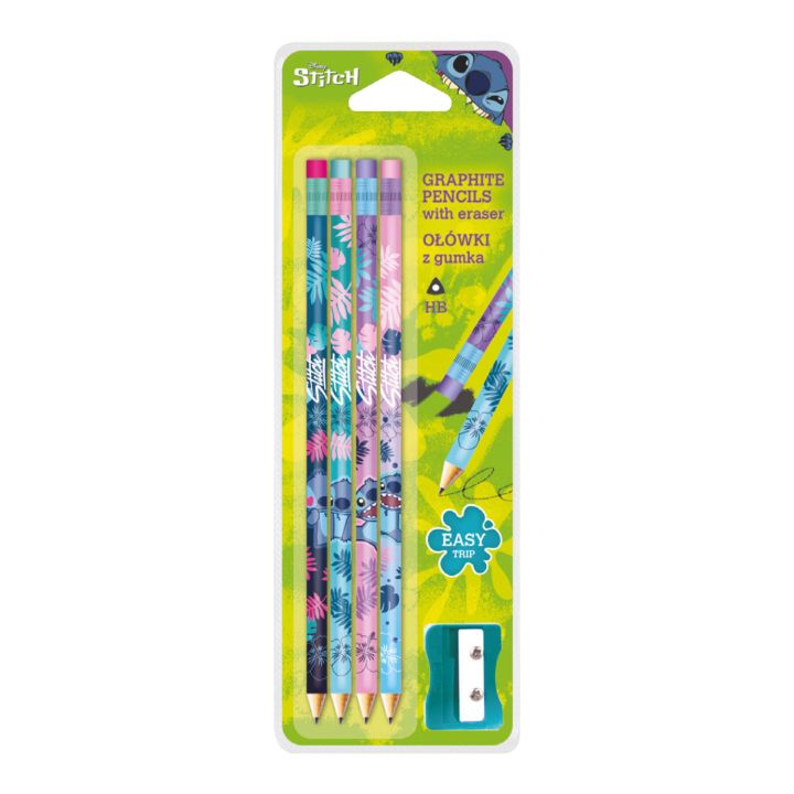 Disney Stitch Dreieckiges Bleistiftset mit Anspitzer | ARTMIE