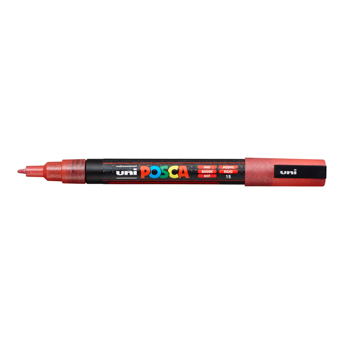 Posca Marker PC-3ML, 0,9–1,3 mm, Glitzer – Rot (L15