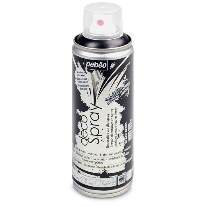PEBEO Gesso-Grundierung im Spray 200 ml – schwarzes Gesso