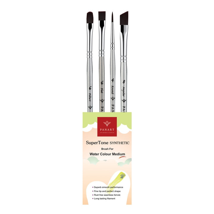 PanArt SuperTone Aquarellpinsel-Set aus Synthetikpinseln, 4 Stück | ARTMIE