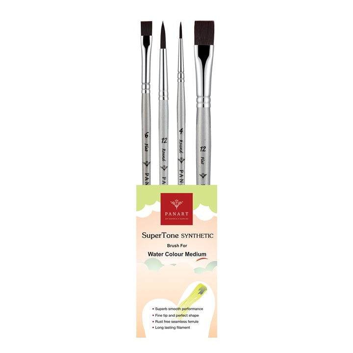PanArt ATL-07 Aquarell- und Acrylpinsel-Set, 4 Stück | ARTMIE
