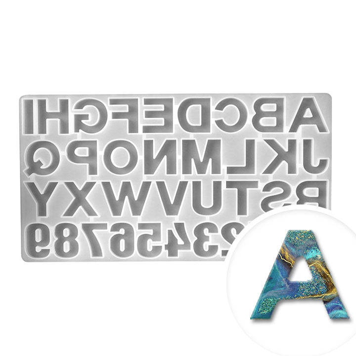 Siliconharzform Pentart - Buchstaben und Zahlen 1 Stück | ARTMIE