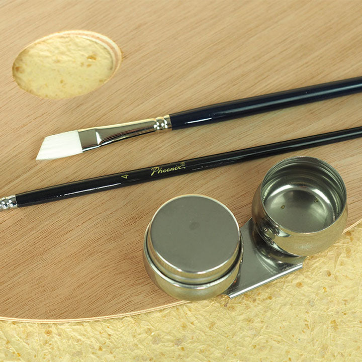 Doppelter Metall-Farbmischbecher mit Deckel | ARTMIE