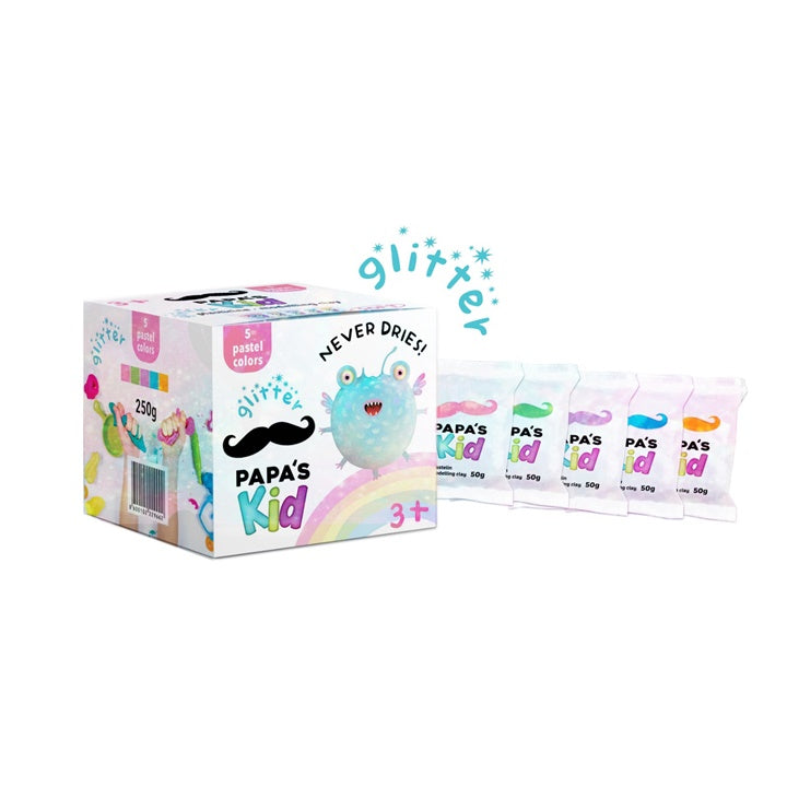 Papa's Kid Pastell- und Glitzerknete-Set für Kinder | ARTMIE