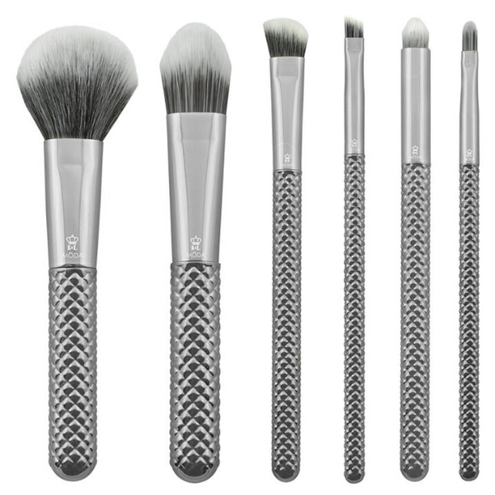 Kosmetikpinsel-Set Metallic Silber | ARTMIE