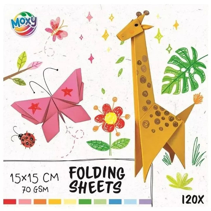 Bunte Falzbögen 15×15 cm - 120 Blatt - 70 GSM | ARTMIE