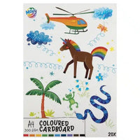Farbiger A4-Karton - 10 Farben, 20 Blatt, 300 GSM | ARTMIE