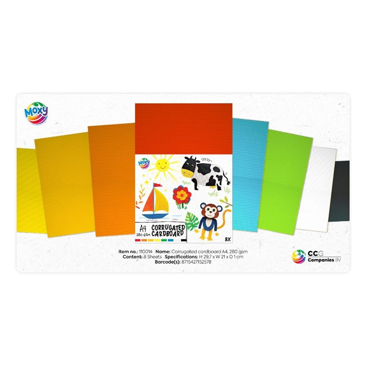 Wellpappe A4 Mix 8 Farben | 8 Bögen – Detailansicht 2 | ARTMIE