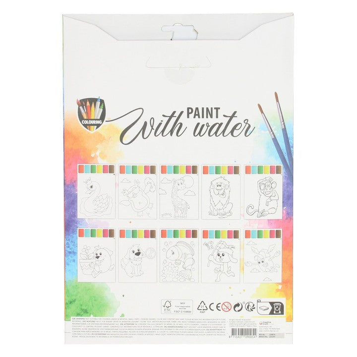 Malen mit Wasser Kit 10 Blätter + 2 Pinsel – Detailansicht 4 | ARTMIE