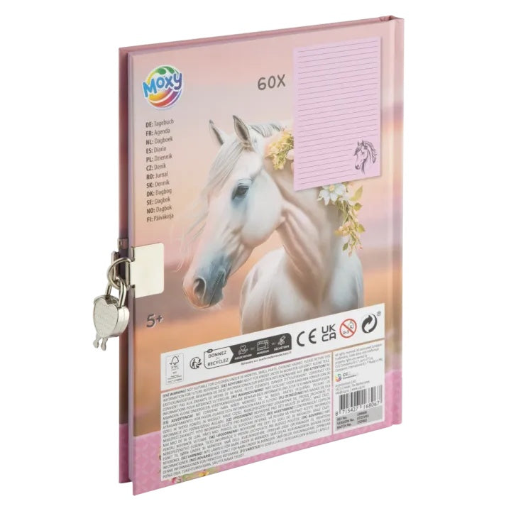 Horse Secret Diary mit Schloss &amp; Schlüssel A5 60 Blatt von MOXY – Detailansicht 2 | ARTMIE