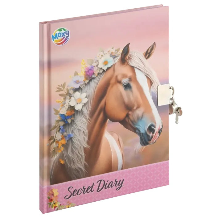 Horse Secret Diary mit Schloss &amp; Schlüssel A5 60 Blatt von MOXY | ARTMIE