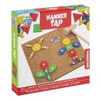 ARTMIE Hammer-Tap-Set mit Korkplatte, Holzhammer, 32 Holzformen und 40 Nägeln für Kinder ab 4 Jahren.