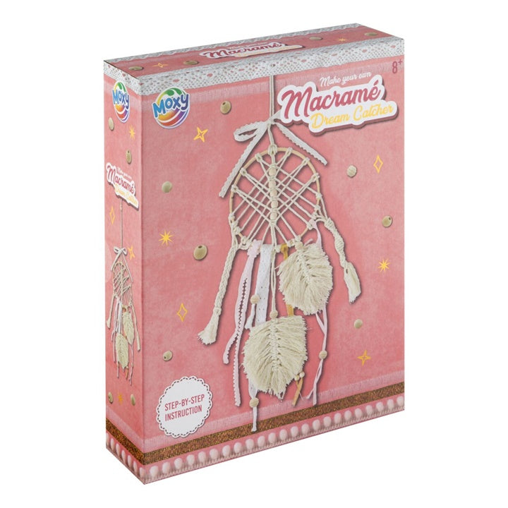 Makramee Traumfänger Kit von ARTMIE mit 17 cm Ring und Zubehör zur Herstellung einer Wanddekoration.