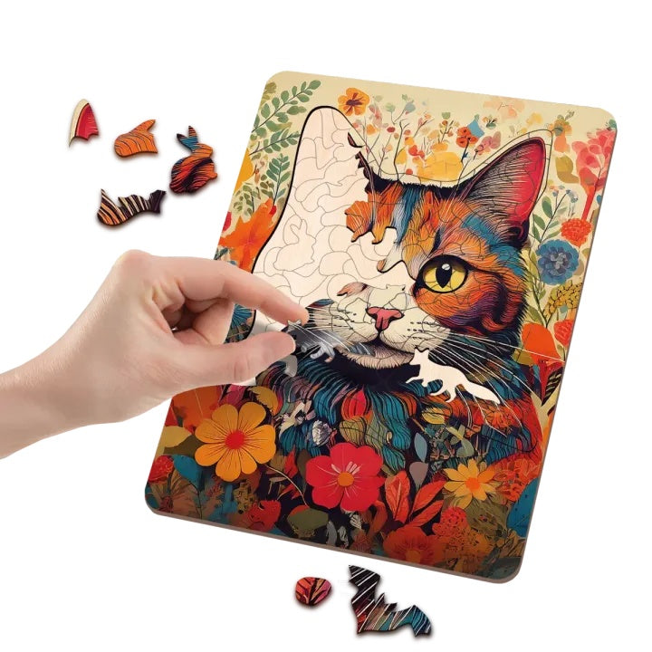 Holzpuzzle Katze mit einzigartigen Formen 130 Stück – Detailansicht 2 | ARTMIE