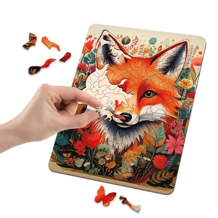 Holzpuzzle Fuchs - 130 Teile Einzigartige Formen von MOXY – Detailansicht 2 | ARTMIE