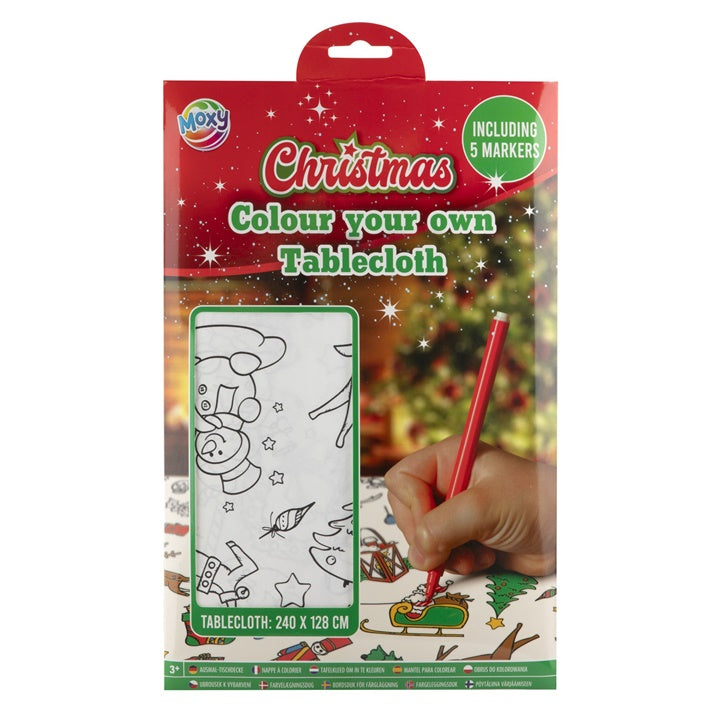 Weihnachtliches Tischtuch zum Ausmalen mit Markern 240x128 cm | ARTMIE