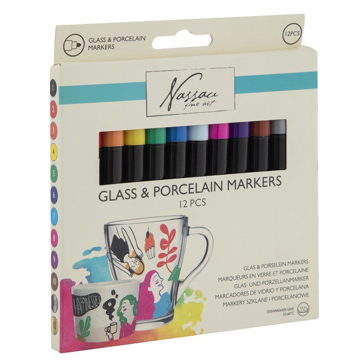 Set mit Markern für Glas und Porzellan 12 Stück | ARTMIE