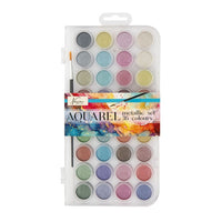 Metallic Aquarell Set Nassau 36 Stück + Pinsel | ARTMIE