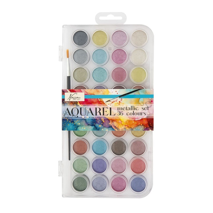 Metallic Aquarell Set Nassau 36 Stück + Pinsel | ARTMIE