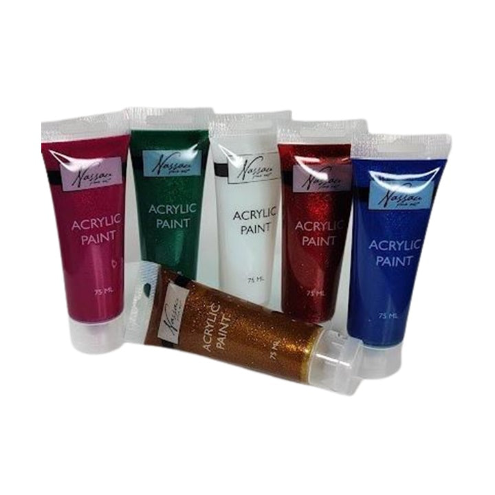 Nassau-Acrylfarben-Set 6x75ml GLITTER – Detailansicht 2 | ARTMIE