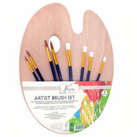 Pinselset mit Holzpalette Nassau Fine Art - 9 Stück | ARTMIE