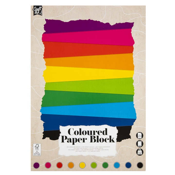 Farbiger Papierblock 24 x 34 cm 20 Blatt | ARTMIE