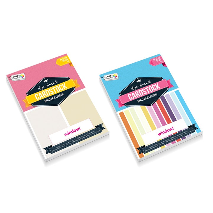 Kreativkarton Craft Sensations mit Leinentextur A4 - 24 Blatt | verschiedene Designs | ARTMIE