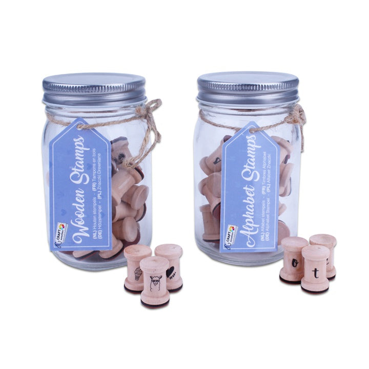 Satz Holzstempel Craft Sensations - 26 Stück | verschiedene Designs | ARTMIE