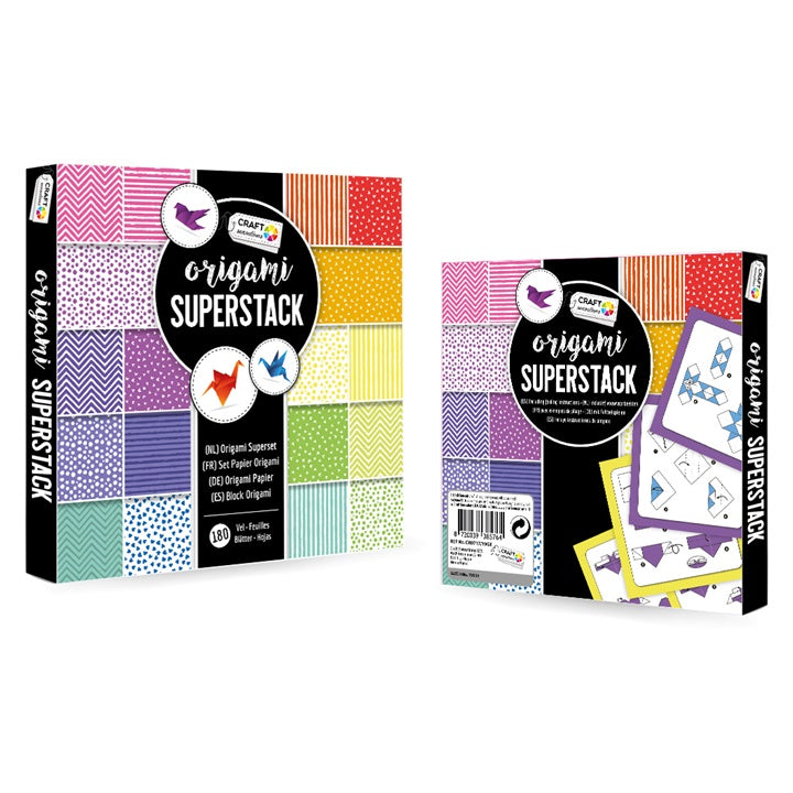 Origami-Papierblock Craft Sensations 15x15 cm- 180 Blatt | ARTMIE