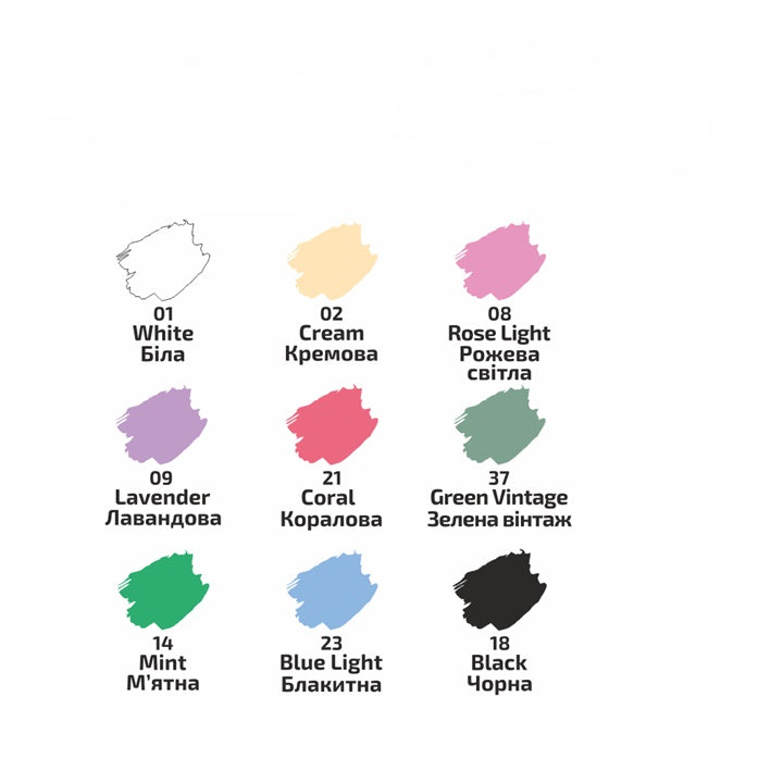 ROSA Pastell-Acryl-Farben für Textilien 9x20 ml – Detailansicht 5 | ARTMIE