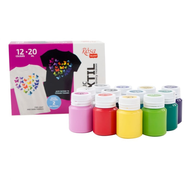 ROSA-Acrylfarben für Textilien 12x20 ml – Detailansicht 3 | ARTMIE