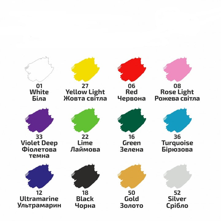 ROSA-Acrylfarben für Textilien 12x20 ml – Detailansicht 5 | ARTMIE