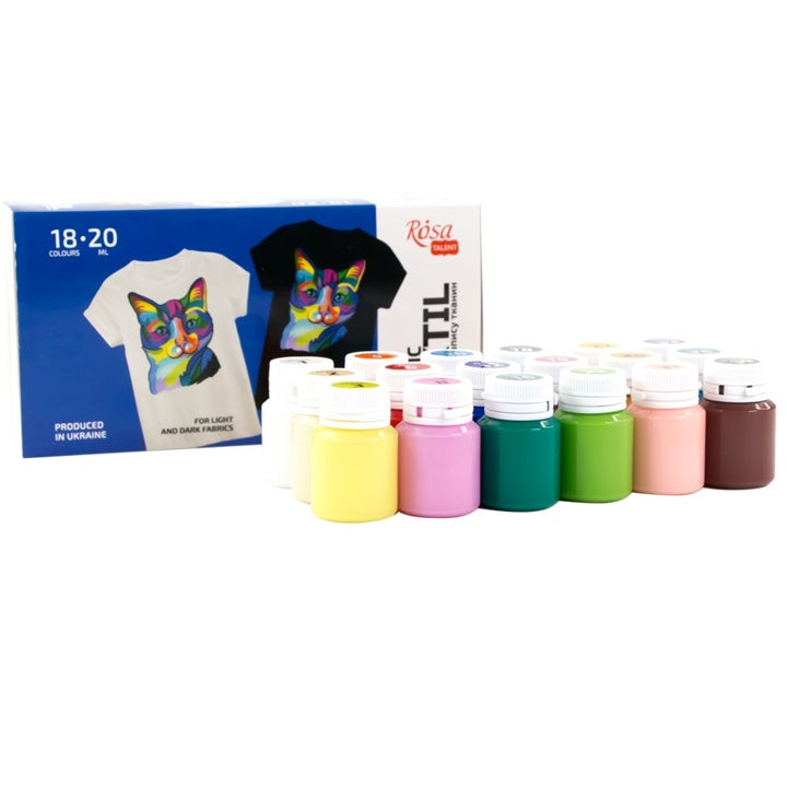 ROSA-Acrylfarben für Textilien 18x20 ml – Detailansicht 3 | ARTMIE