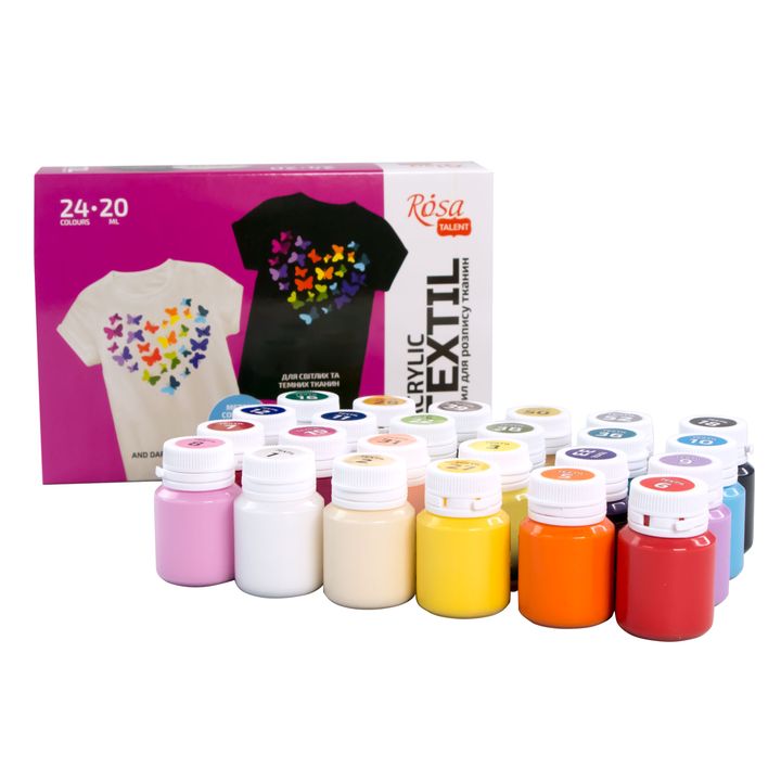 HEART ROSA TALENT Textil-Acrylfarben-Set 24x20 ml – Detailansicht 2 | ARTMIE