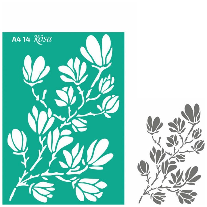 Selbstklebende Schablone Rosa Talent A4 - Muster Nr. 14 | ARTMIE