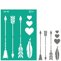 Selbstklebende Schablone Rosa Talent A4 - Muster Nr. 19 | ARTMIE