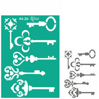 Selbstklebende Schablone Rosa Talent A4 - Muster Nr. 20 | ARTMIE