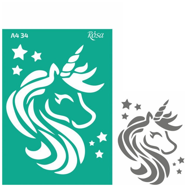 Selbstklebende Schablone Rosa Talent A4 - Muster Nr. 34 | ARTMIE