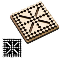 Holzstempel ROSA TALENT Nr. 2 Geometrie 7,5x7,5 cm | ARTMIE