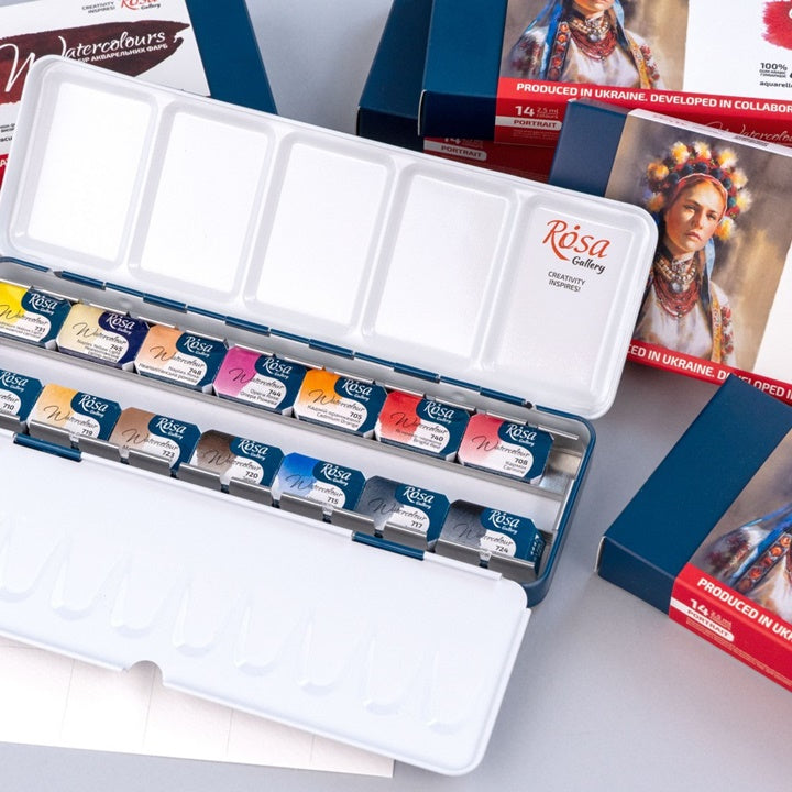 Rosa Galerie Portrait Aquarell Set 14x2.5 ml – Detailansicht 3 | ARTMIE