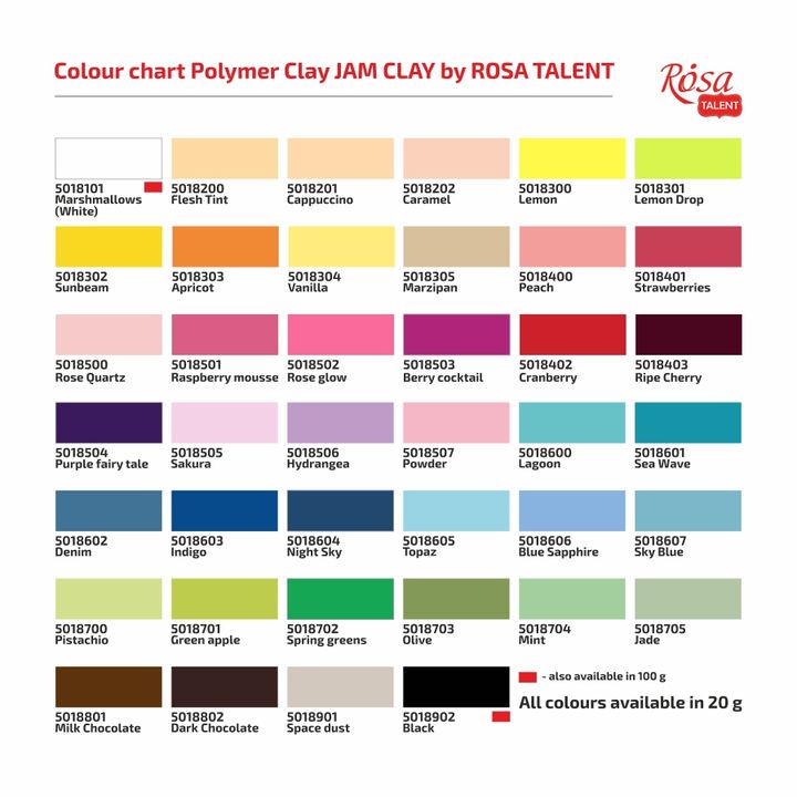 Rosa Talent Polymer 20 g | unterschiedliche Farben – Detailansicht 2 | ARTMIE