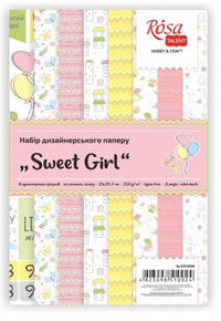 Süßes Mädchen Scrapbooking Papier Set 21 x 29,7 cm | 8 Blätter | ARTMIE