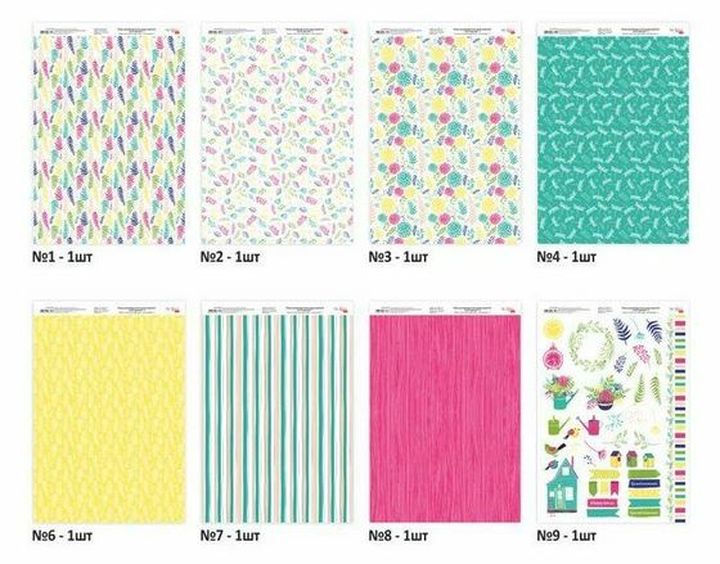 Floral Garden Scrapbooking Papier Set 21 x 29,7 cm | 8 Bögen – Detailansicht 2 | ARTMIE
