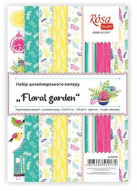 Floral Garden Scrapbooking Papier Set 21 x 29,7 cm | 8 Bögen | ARTMIE
