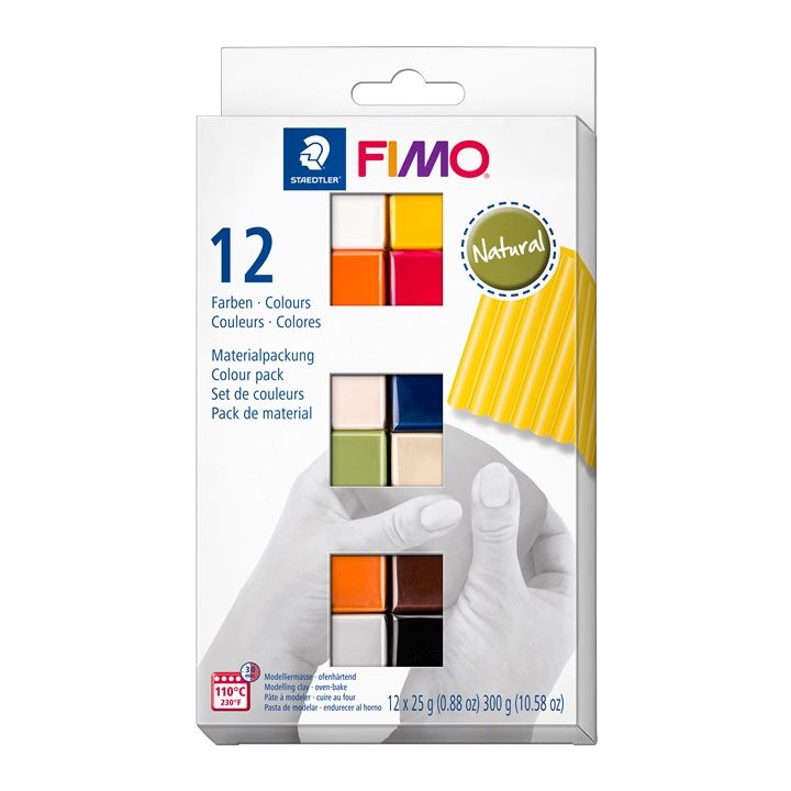 FIMO Soft Polymer Clay Set, Naturfarben 12x25g | ARTMIE